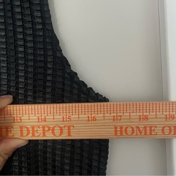 Mini V Neck 90's Y2K Tank Top Dress L Chic Retro Ribbon Weave Overlay Lined USA - Picture 12 of 12